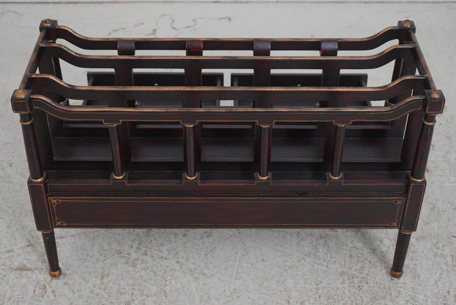 Stunning Regency 2 Drawer Painted Finish Canterbury Magazine Rack - 4