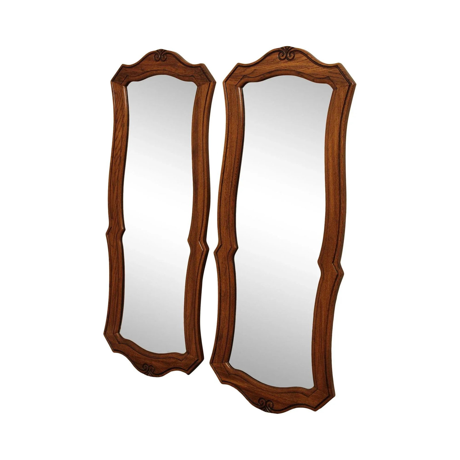 Thomasville French Country Style Vintage Oak Mirrors - a Pair - 13