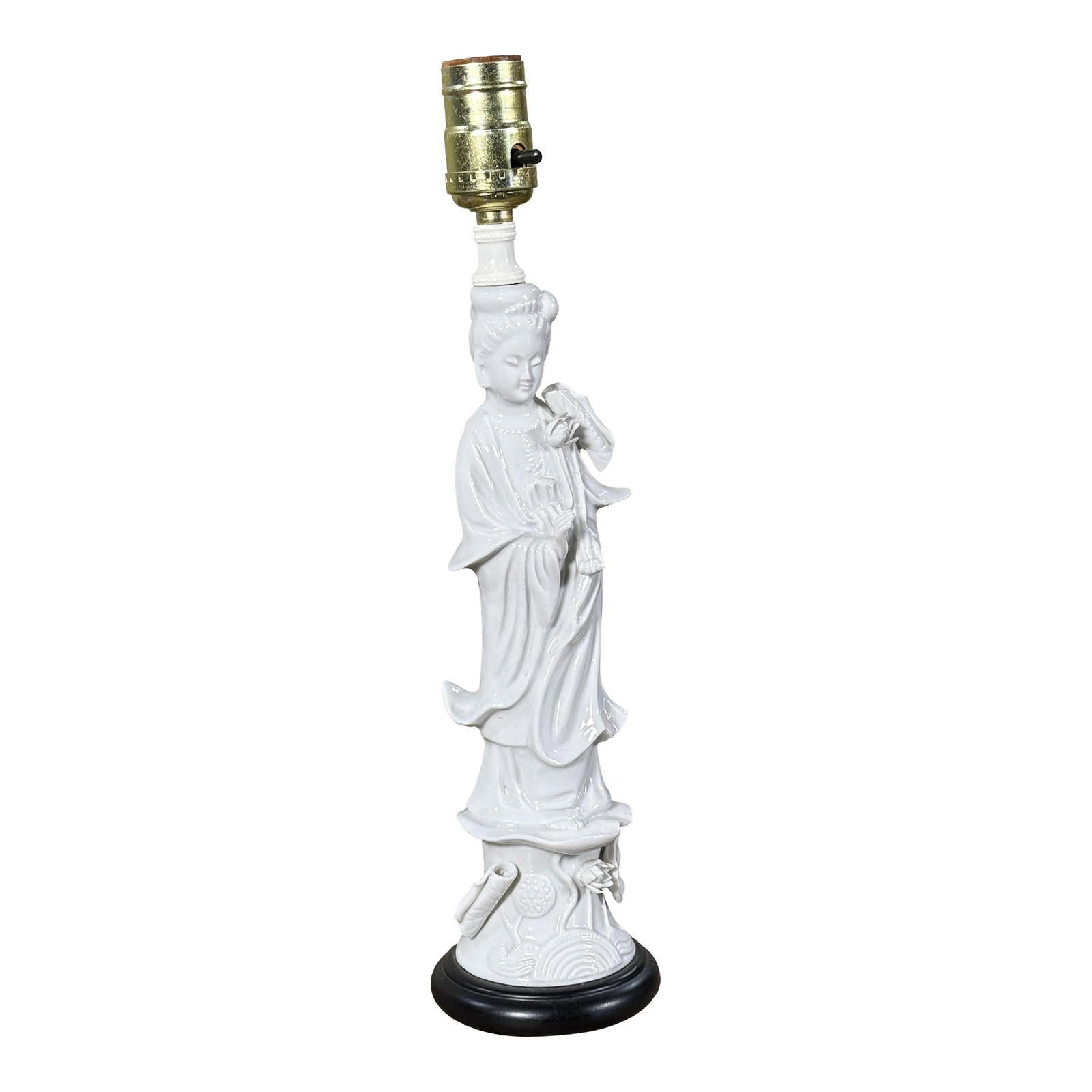 Vintage Japanese Blanc De Chine Porcelain Guanyin Table Lamp (1 of 7)