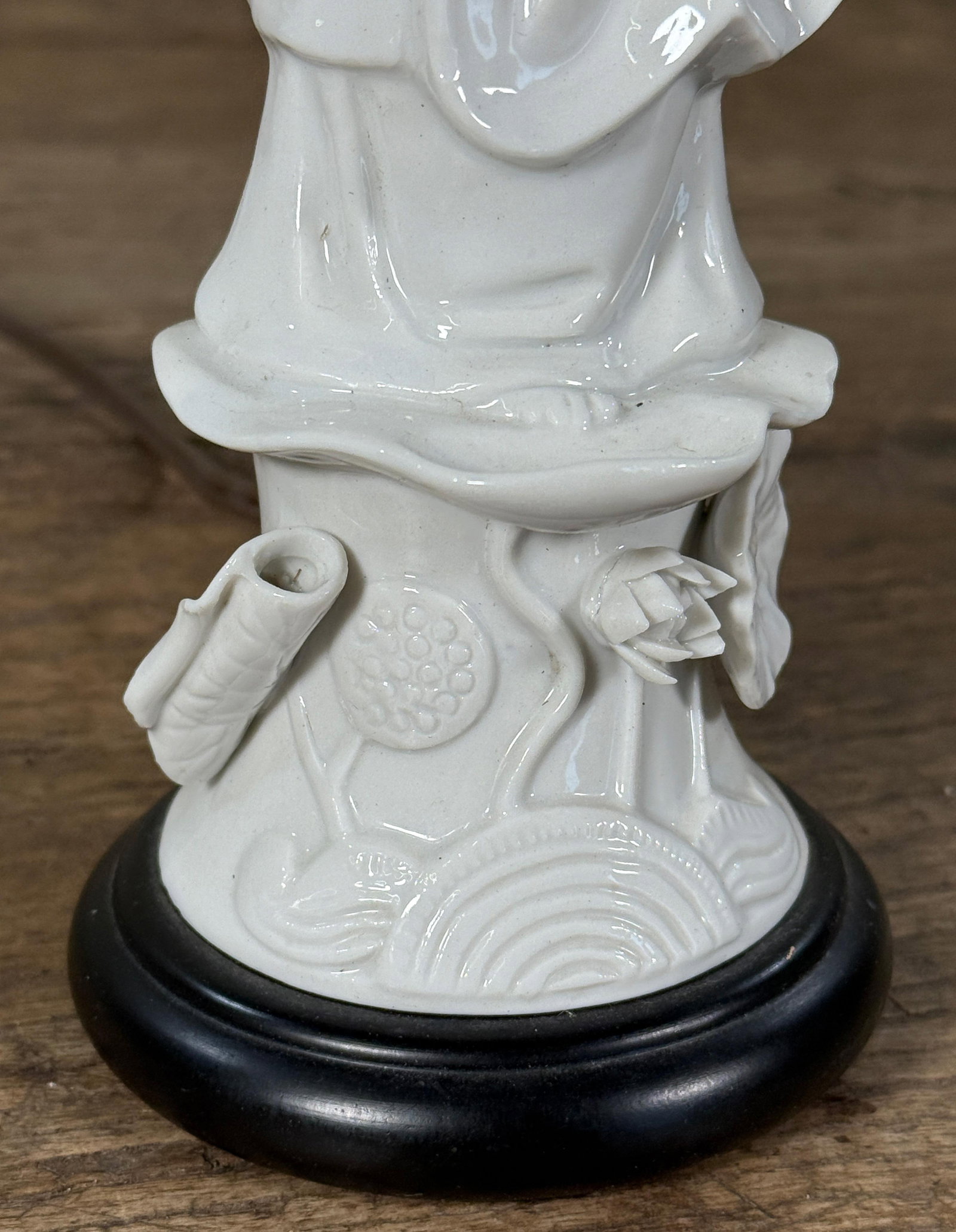 Vintage Japanese Blanc De Chine Porcelain Guanyin Table Lamp - 6