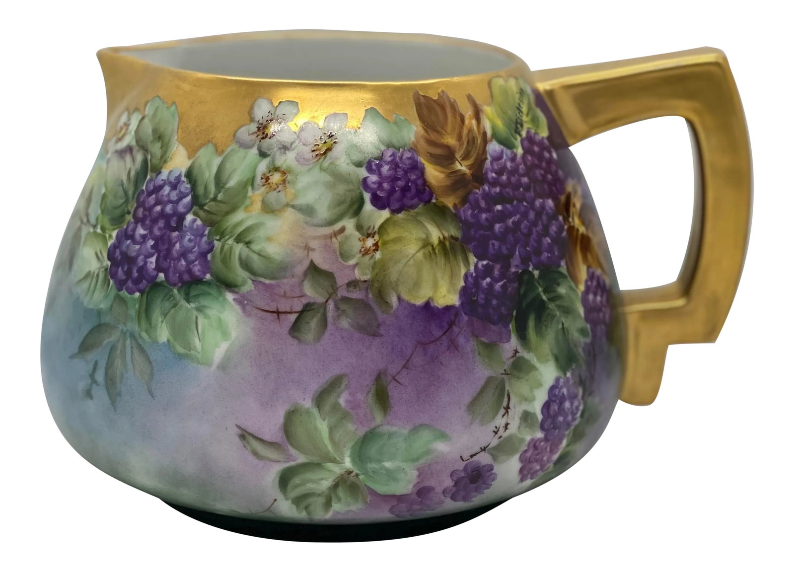 Vintage Mid 20th Century T K Czechoslovakia Cider Pitcher Signed: This is a beautiful TK Czechoslovakia Cider Pitcher. It is signed "P. Lichtsinn" on the side near the top left hand side of the handle. The Pitcher has a lovely opalescent porcelain gold gilt with