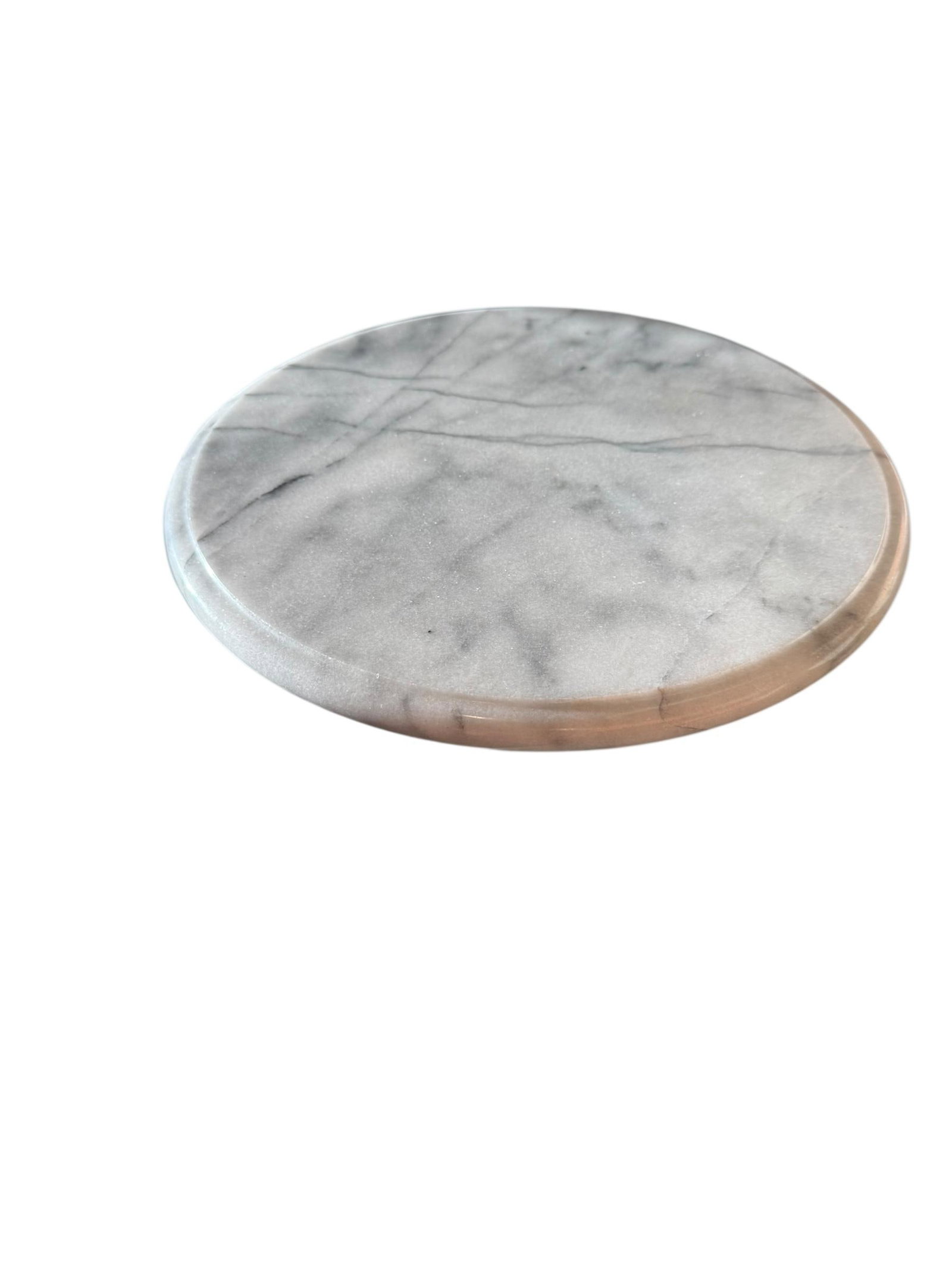 Vintage Carrerra Marble Lazy Susan - 2