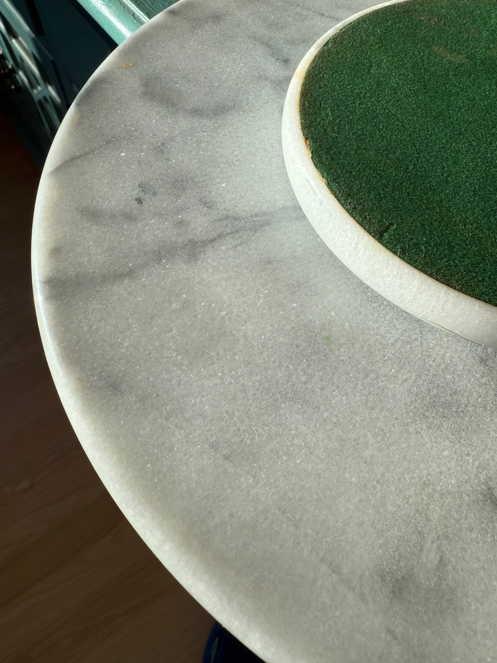 Vintage Carrerra Marble Lazy Susan - 8
