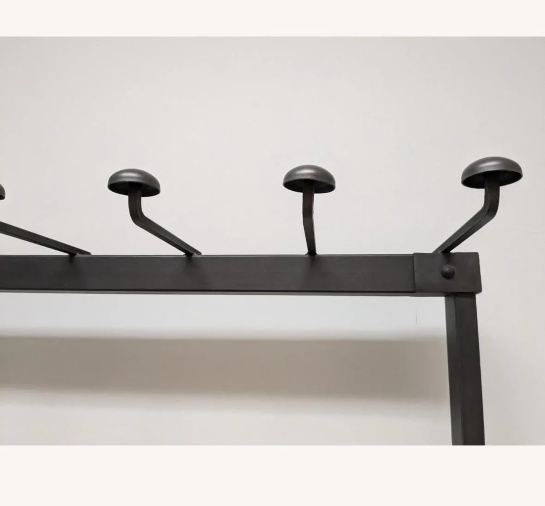 Solid Iron and Wood Entry Bench Restoration Hardware - 3