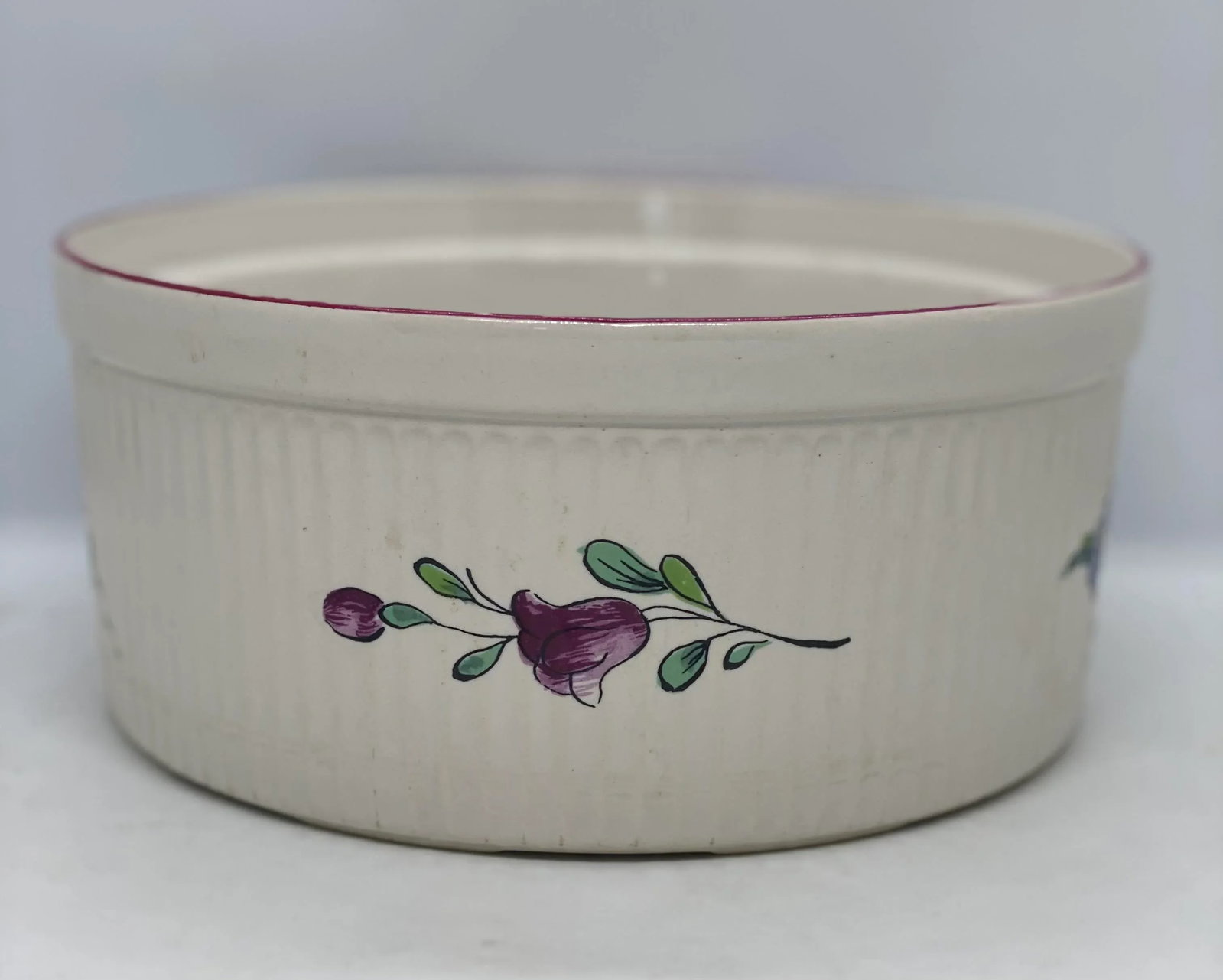 Gien France Porcelaine a Feu Vestal Strasbourg Souffle Bowl - 2