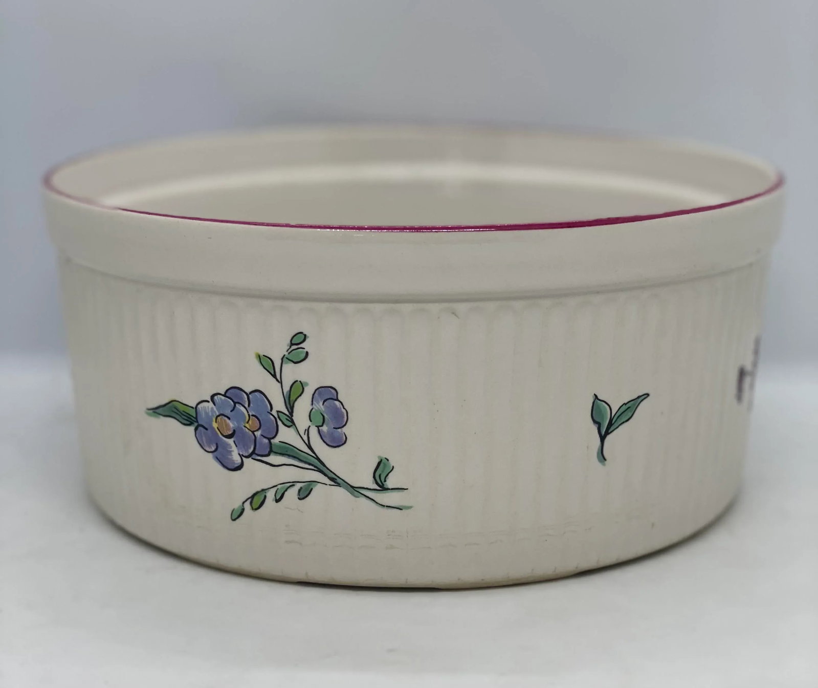Gien France Porcelaine a Feu Vestal Strasbourg Souffle Bowl - 3