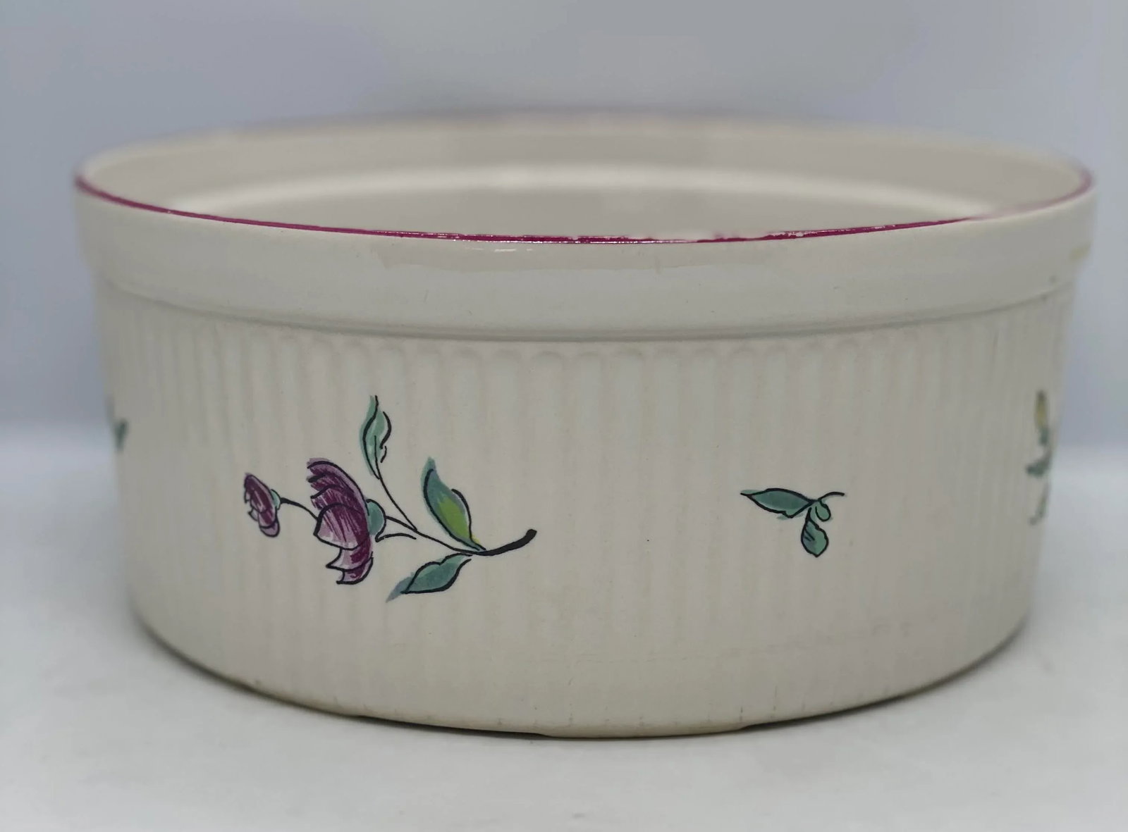 Gien France Porcelaine a Feu Vestal Strasbourg Souffle Bowl - 4
