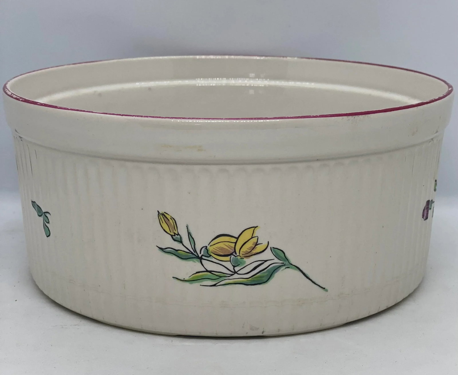 Gien France Porcelaine a Feu Vestal Strasbourg Souffle Bowl - 5