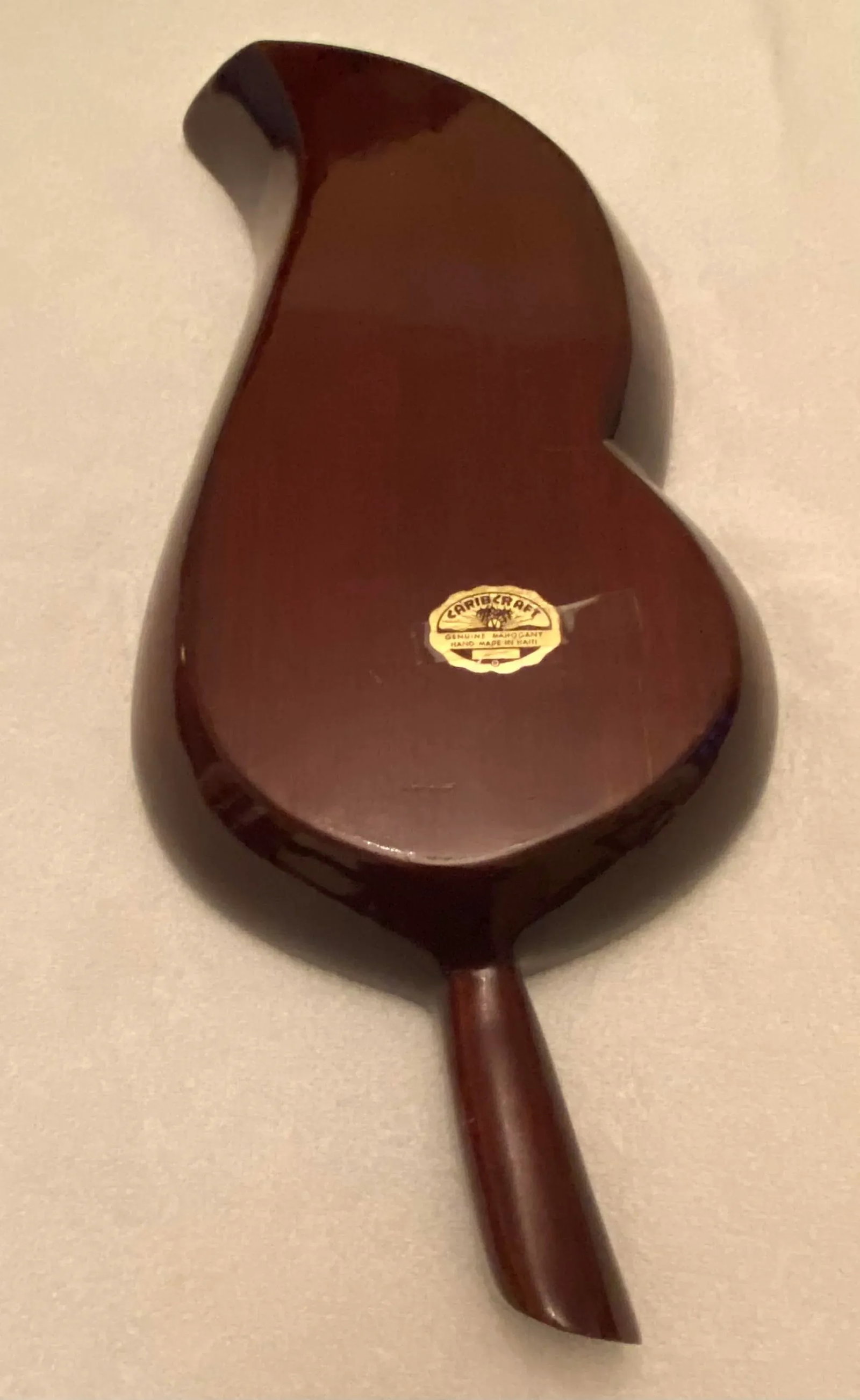Mid-Century Modern Hand Carved Acorn Shape Mahogany Large Two-Section Serving Platter - 5