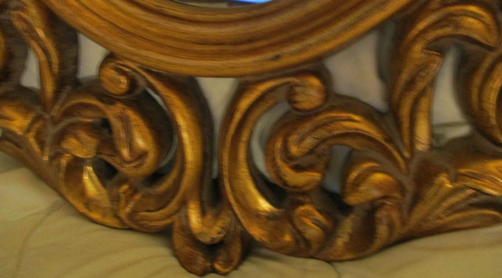 Carved Oval Gold Frame Mirror - 7