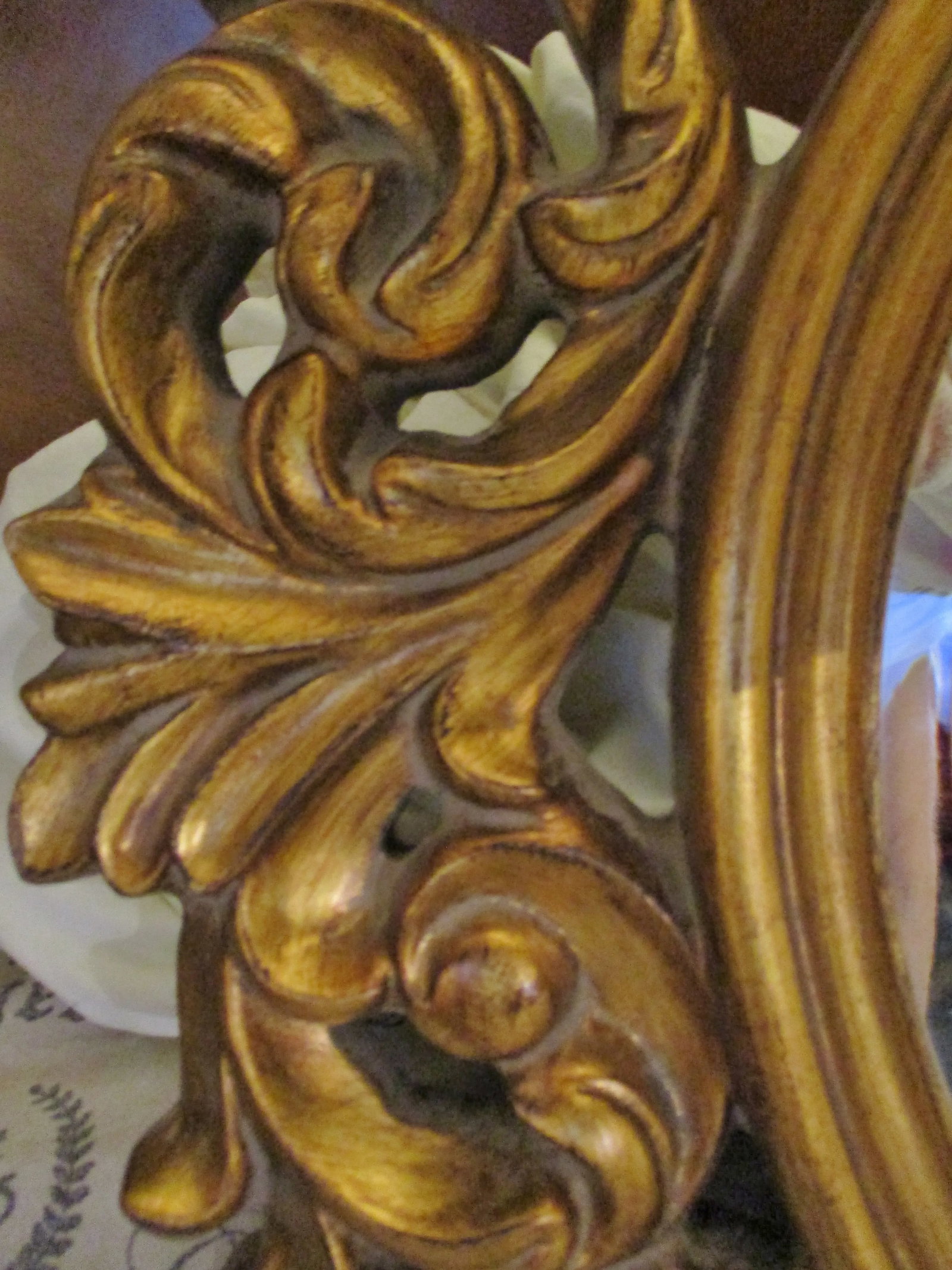 Carved Oval Gold Frame Mirror - 8