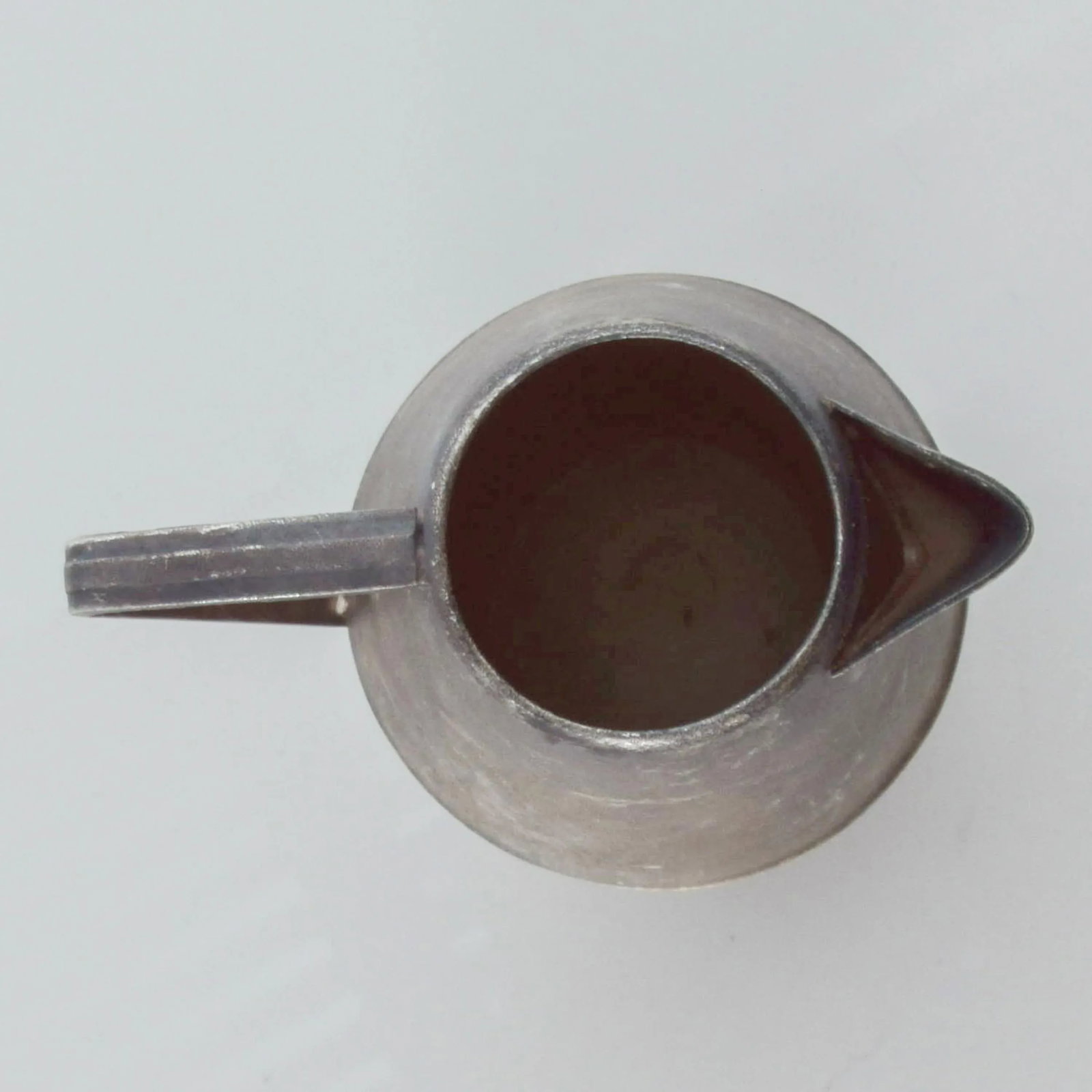 1970s Russian Siommet Small Modern Pitcher Creamer Silver Plated with Brass Detail - 8