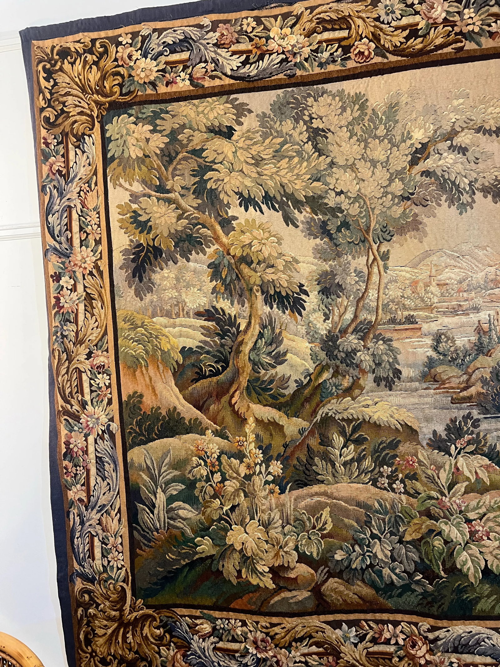 Aubusson Large Wall Hanging Verdure Tapestry France - 11