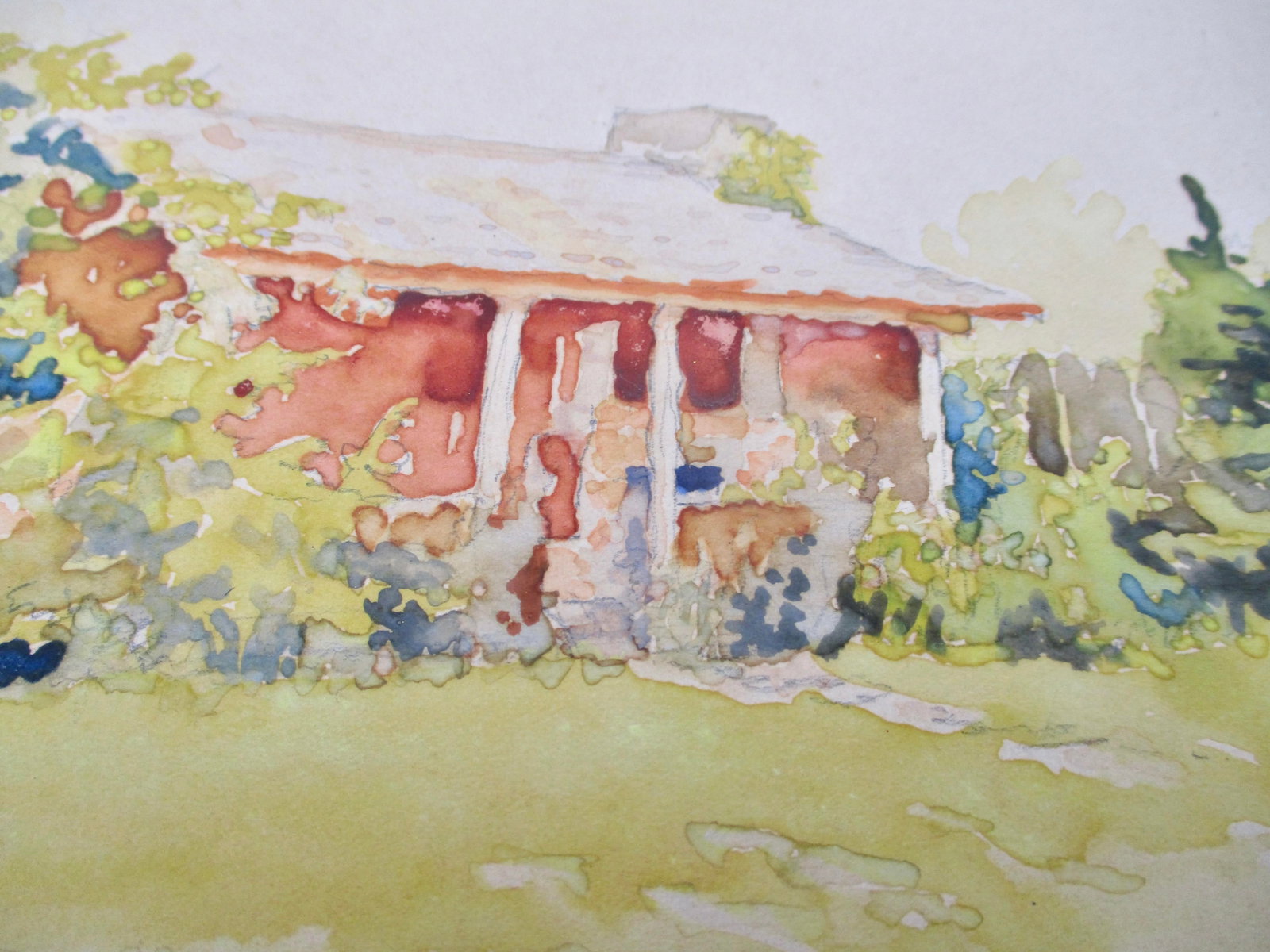 Vintage Watercolor Landscape Early 20th - 2