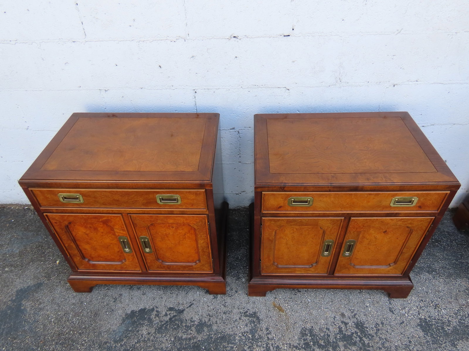 Century Hollywood Regency Nightstands End Bedside Tables a Pair 6363 - 10