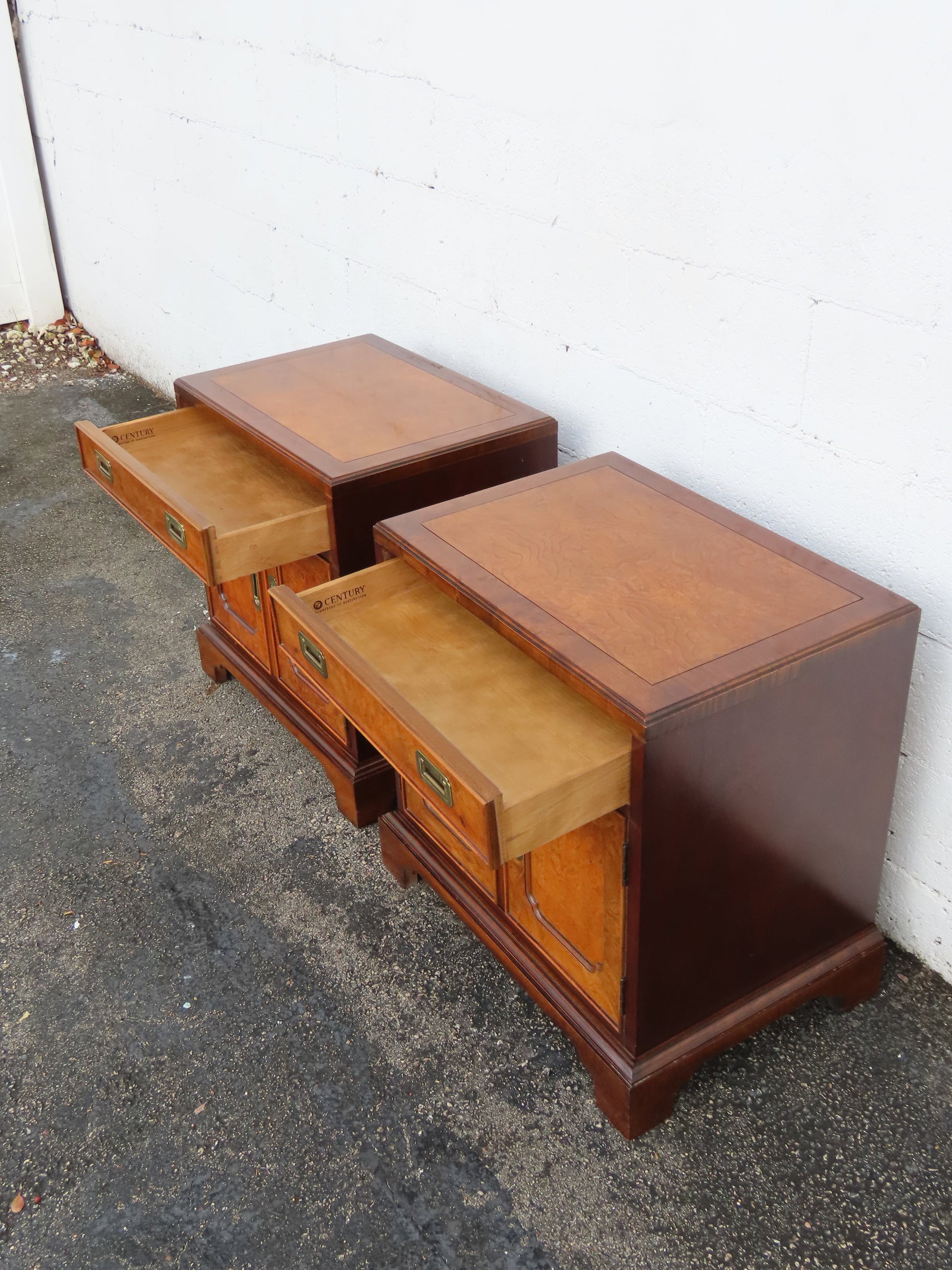 Century Hollywood Regency Nightstands End Bedside Tables a Pair 6363 - 8