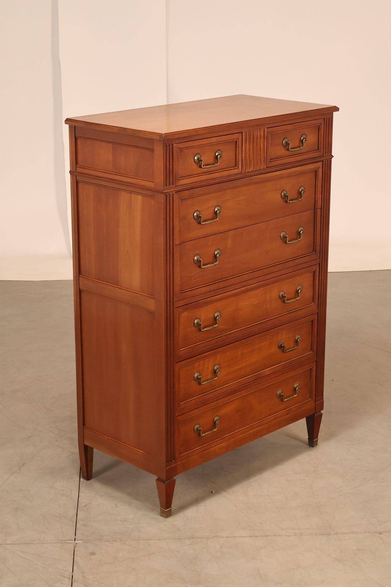 Kindel French Directoire Style Fruitwood High Chest - 2