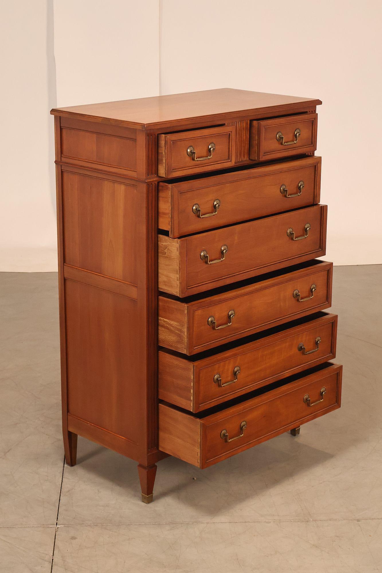 Kindel French Directoire Style Fruitwood High Chest - 4