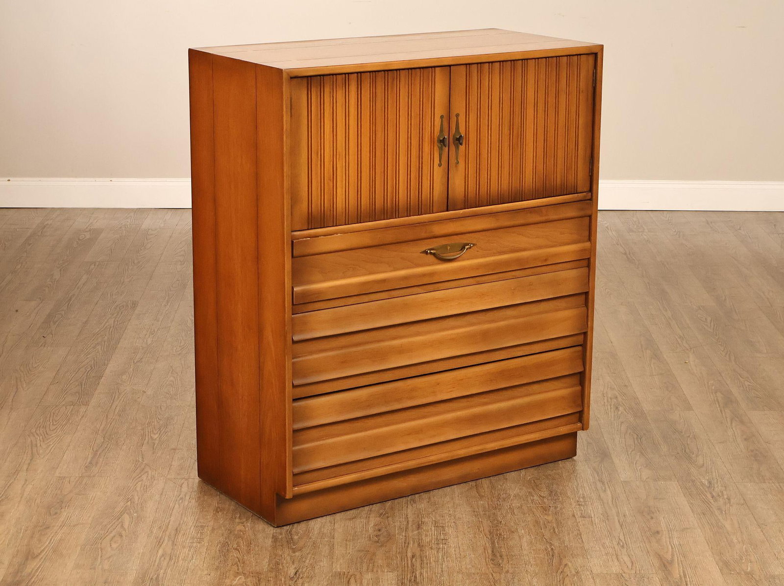 American of Martinsville Mid Century Modern Walnut Tall Chest - 3