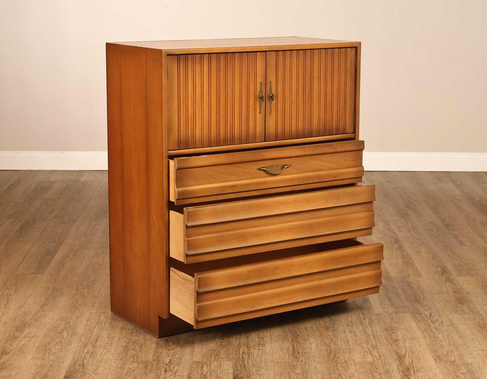 American of Martinsville Mid Century Modern Walnut Tall Chest - 4