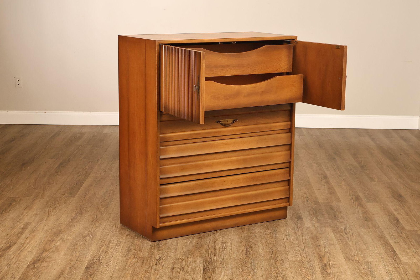 American of Martinsville Mid Century Modern Walnut Tall Chest - 7