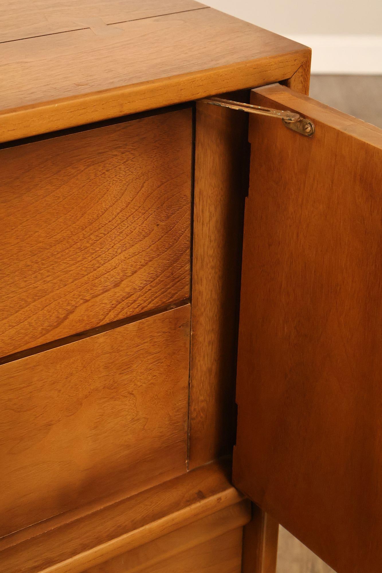 American of Martinsville Mid Century Modern Walnut Tall Chest - 8