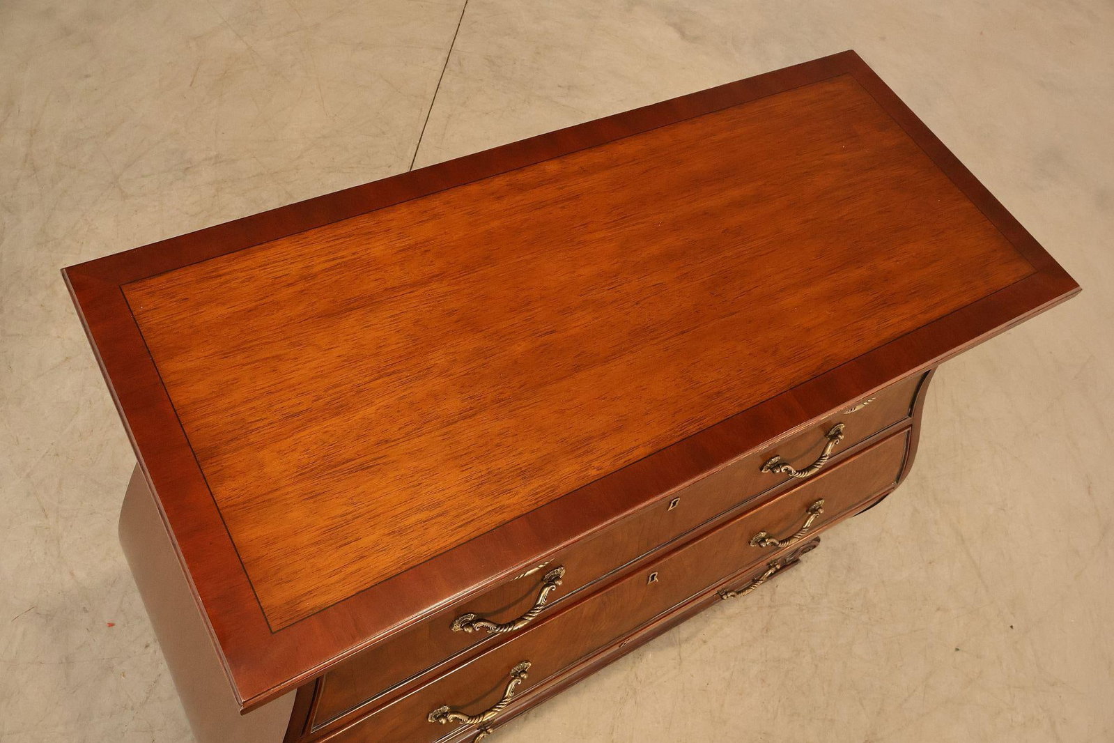 Ethan Allen Townhouse Collection Burlwood Bombe Chest - 16