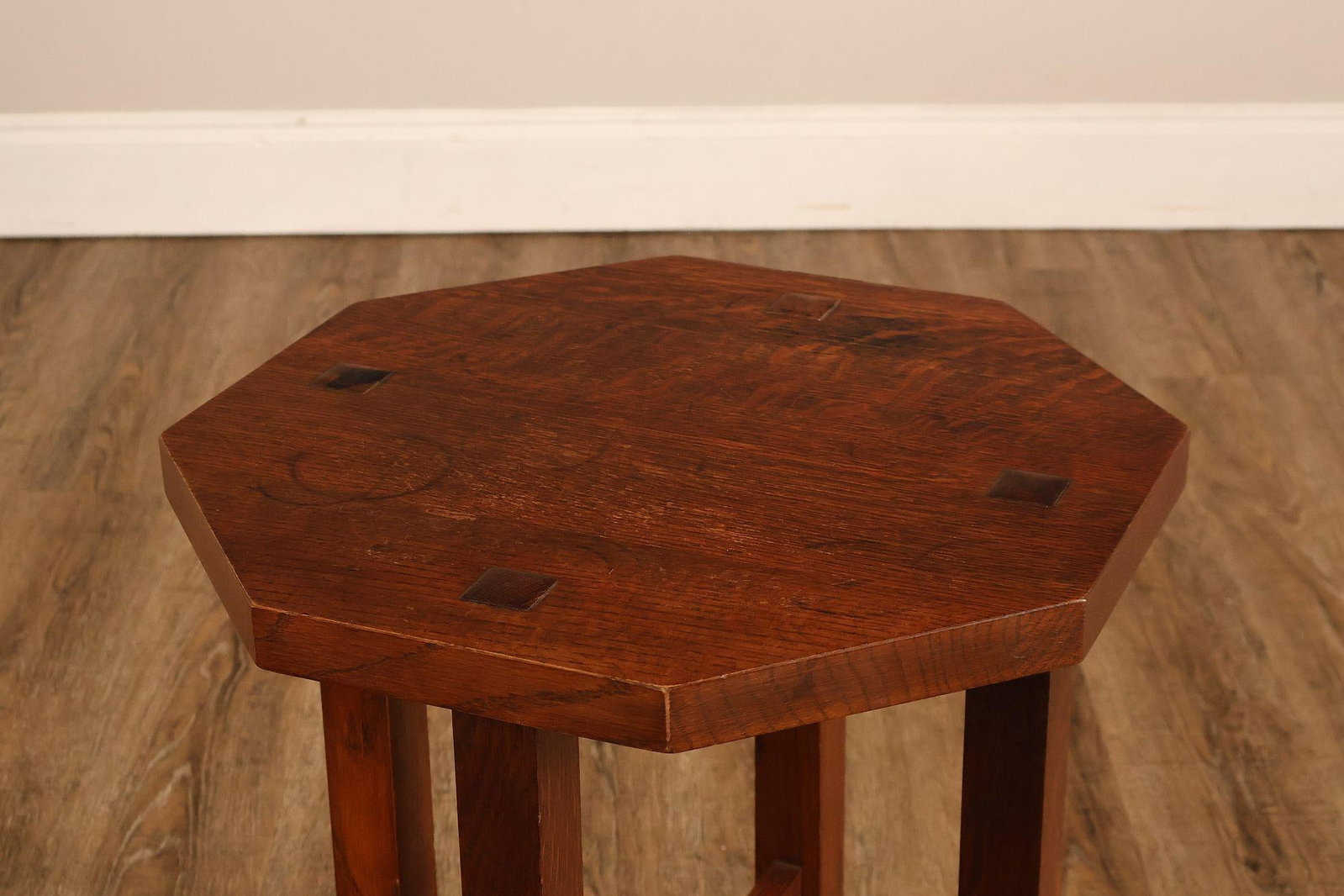 Stickley Mission Collection Oak Octagonal Tabouret Table - 10