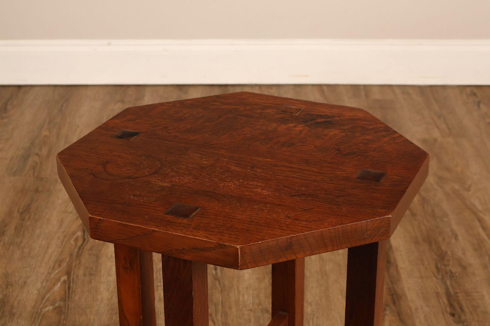 Stickley Mission Collection Oak Octagonal Tabouret Table - 11