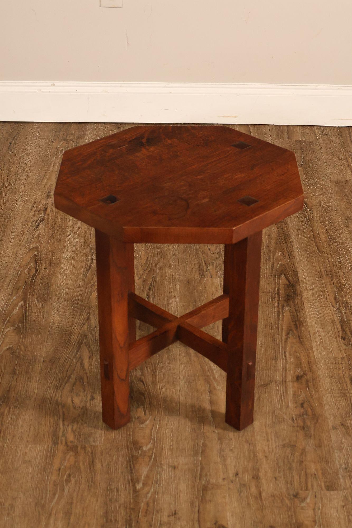 Stickley Mission Collection Oak Octagonal Tabouret Table - 14