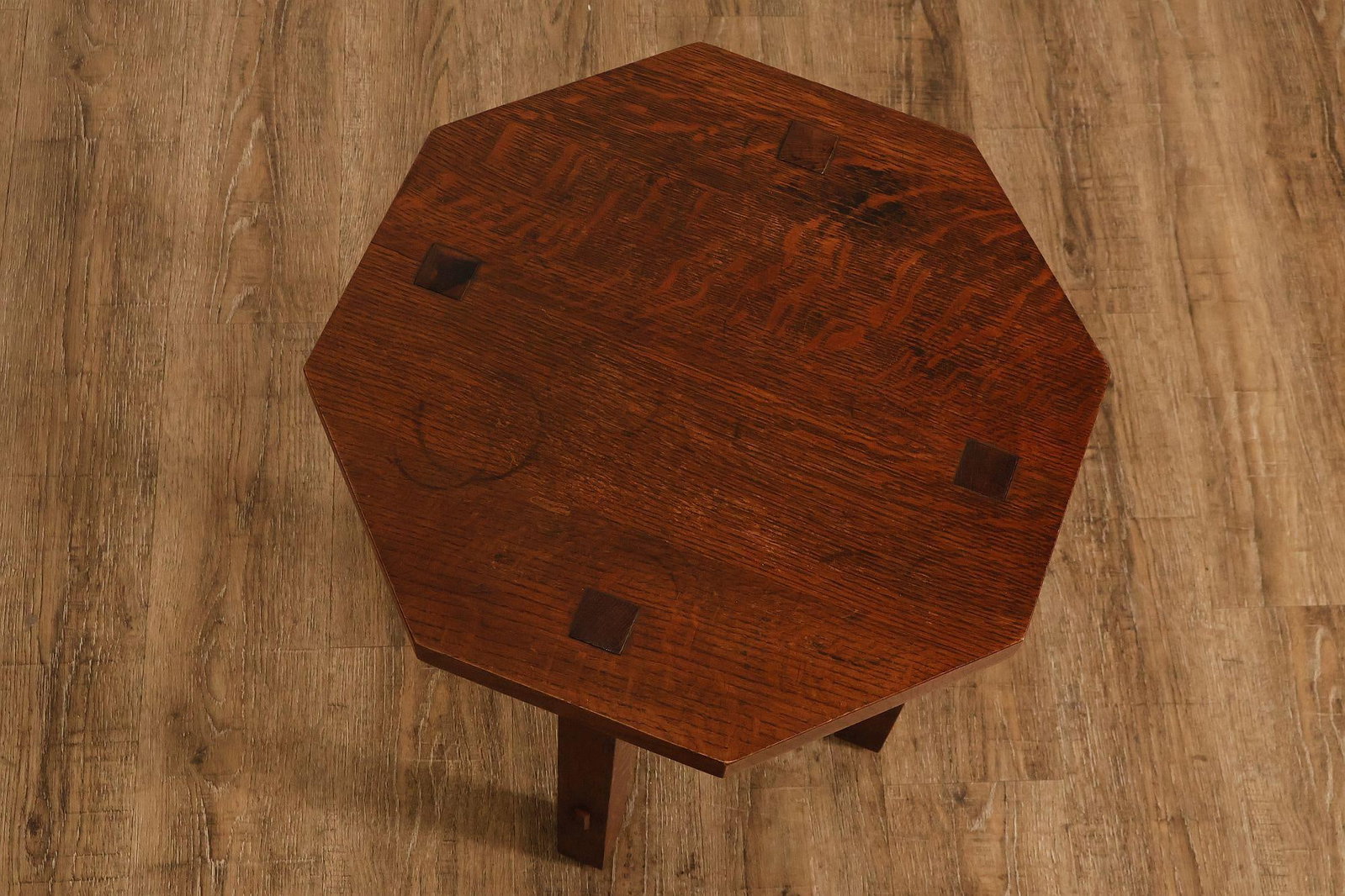 Stickley Mission Collection Oak Octagonal Tabouret Table - 3