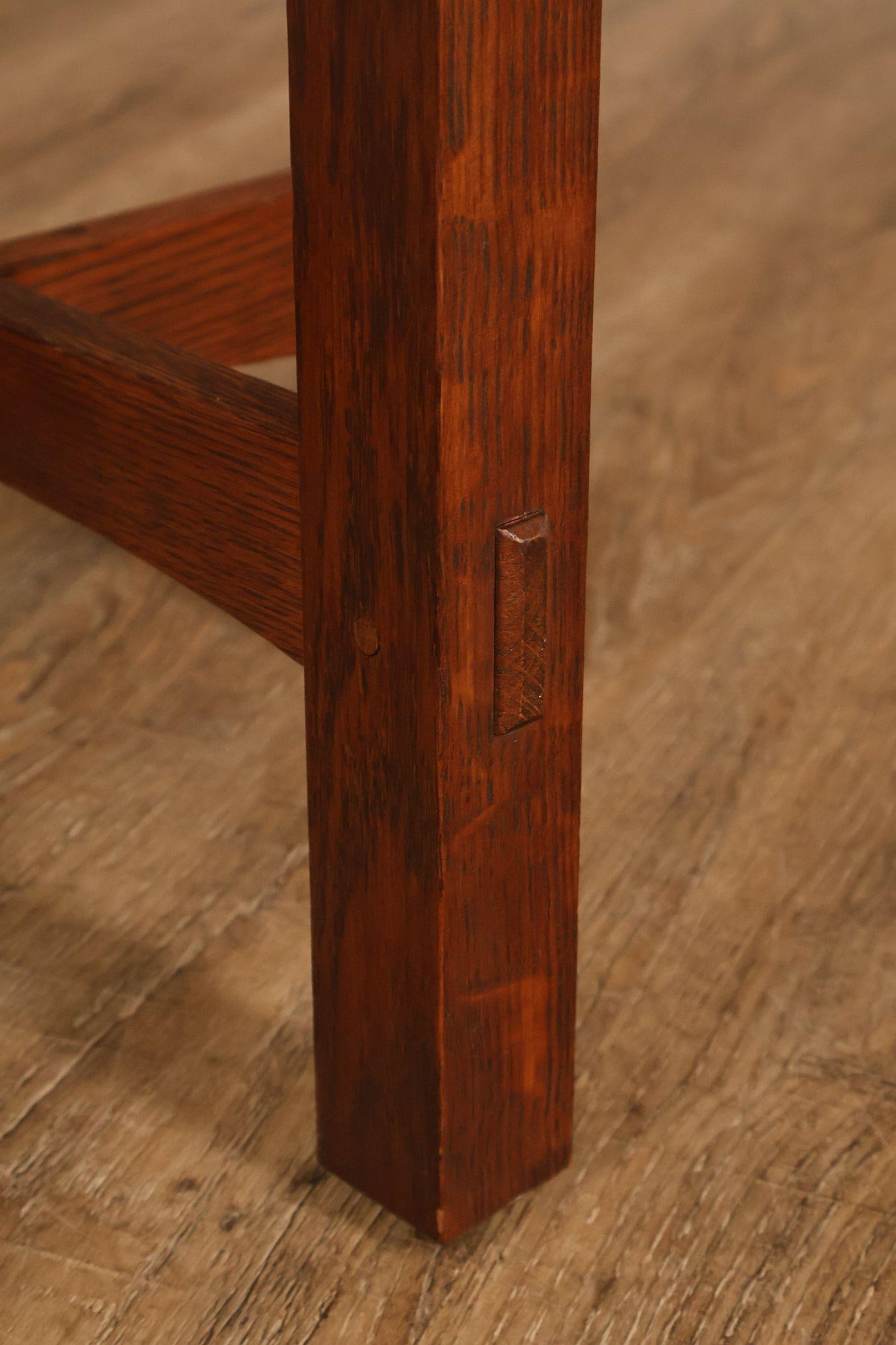 Stickley Mission Collection Oak Octagonal Tabouret Table - 6