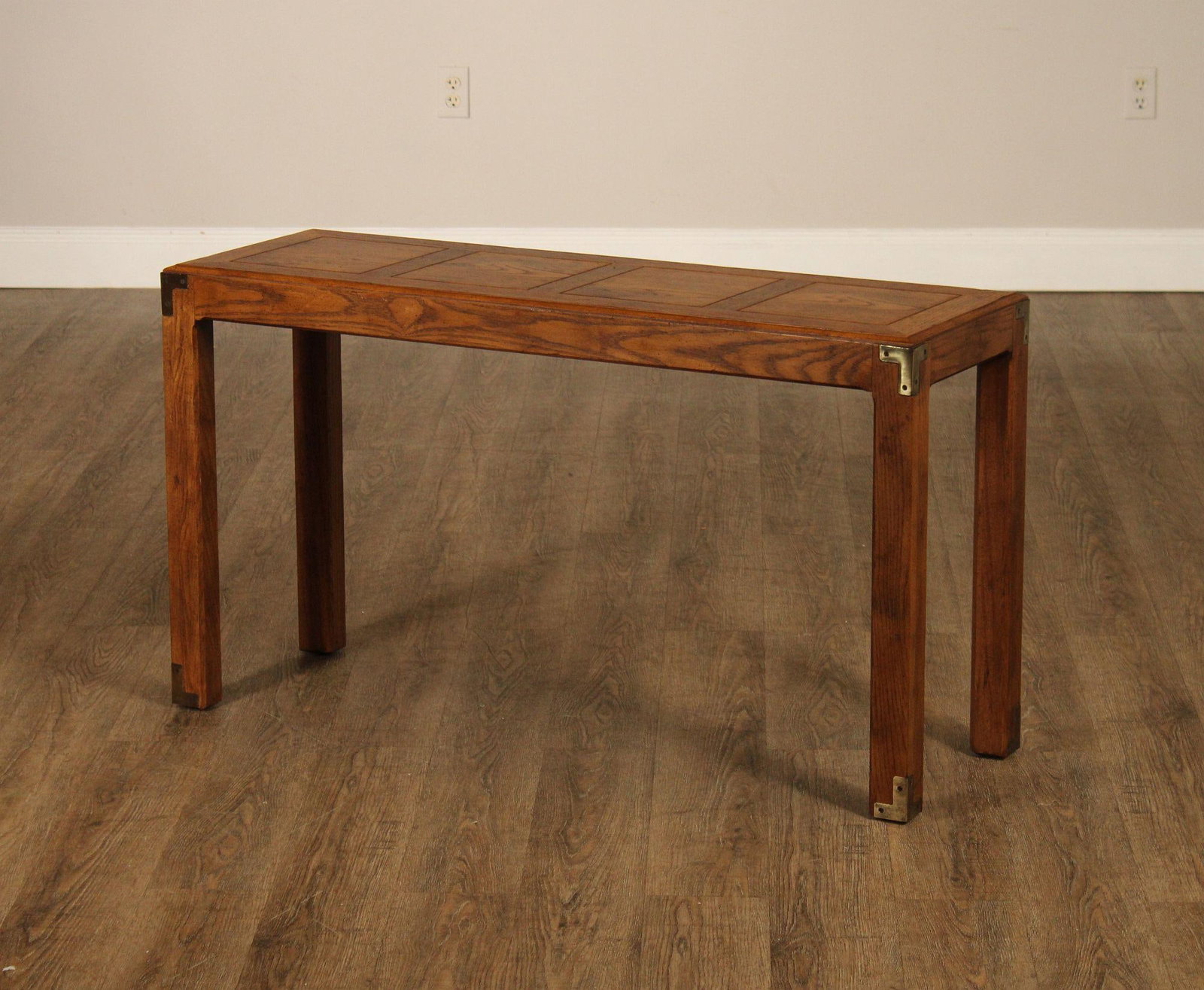 Henredon Artefacts Campaign Style Oak Console Table - 11