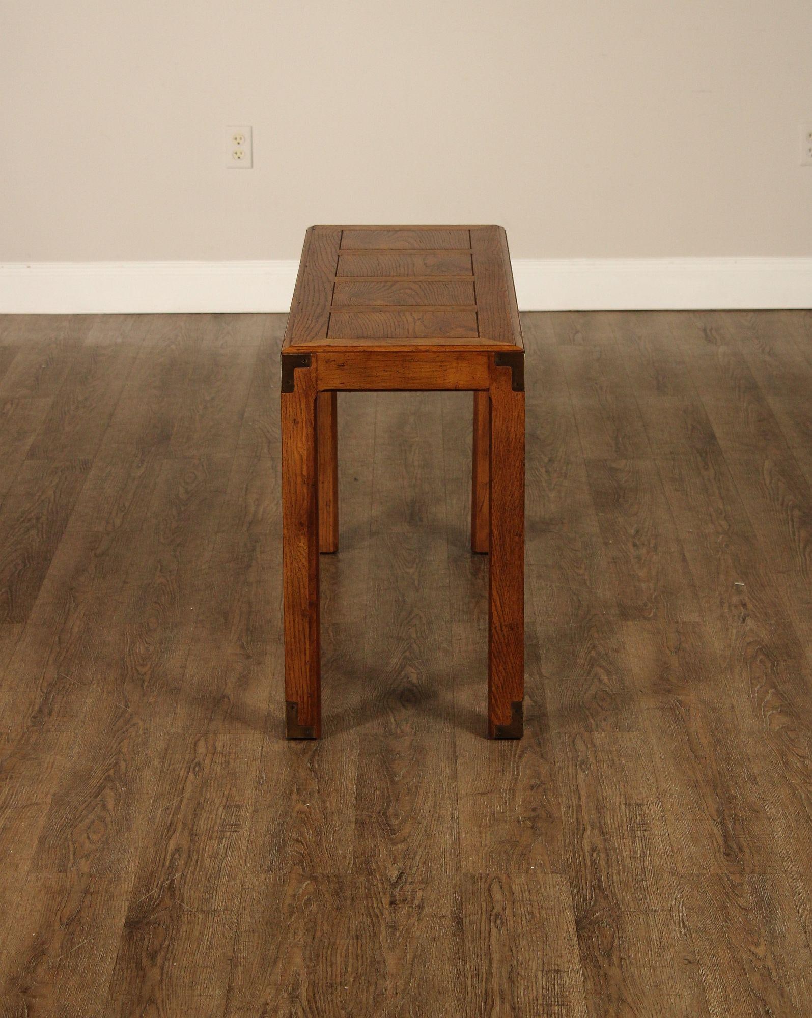 Henredon Artefacts Campaign Style Oak Console Table - 14