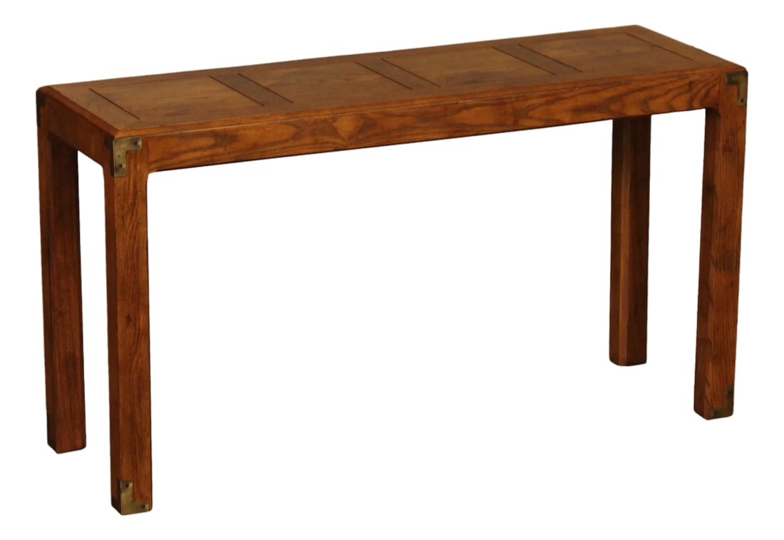 Henredon Artefacts Campaign Style Oak Console Table (1 of 18)