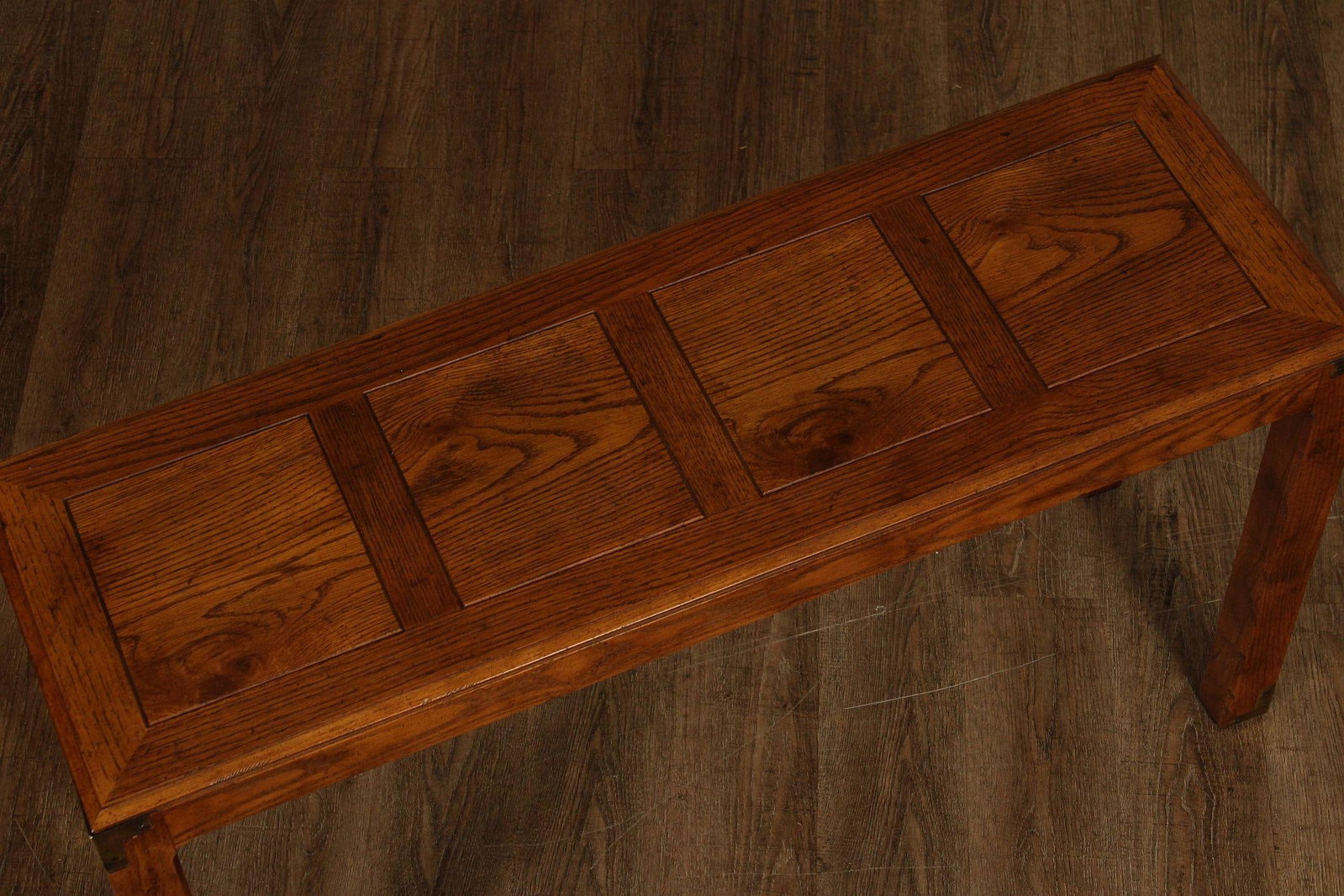 Henredon Artefacts Campaign Style Oak Console Table - 3