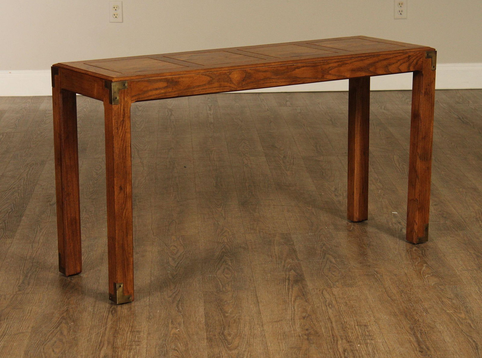 Henredon Artefacts Campaign Style Oak Console Table - 4