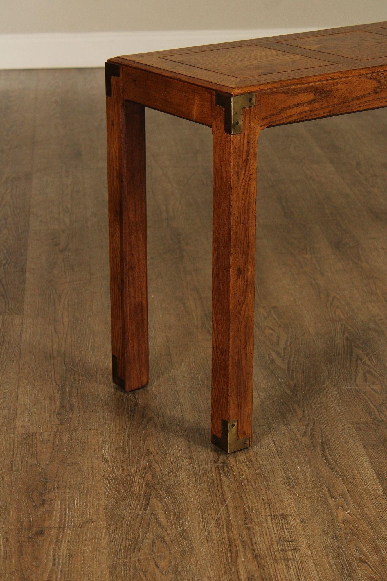Henredon Artefacts Campaign Style Oak Console Table - 5