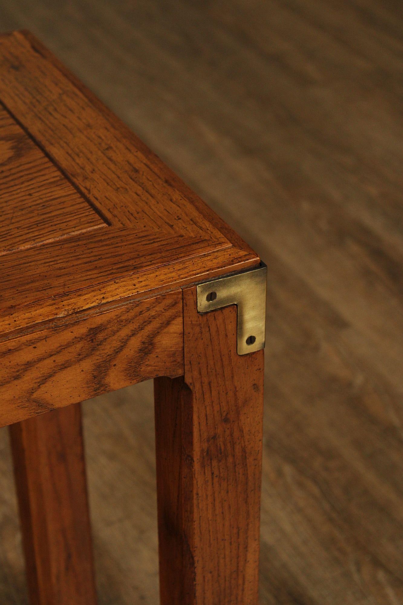 Henredon Artefacts Campaign Style Oak Console Table - 7