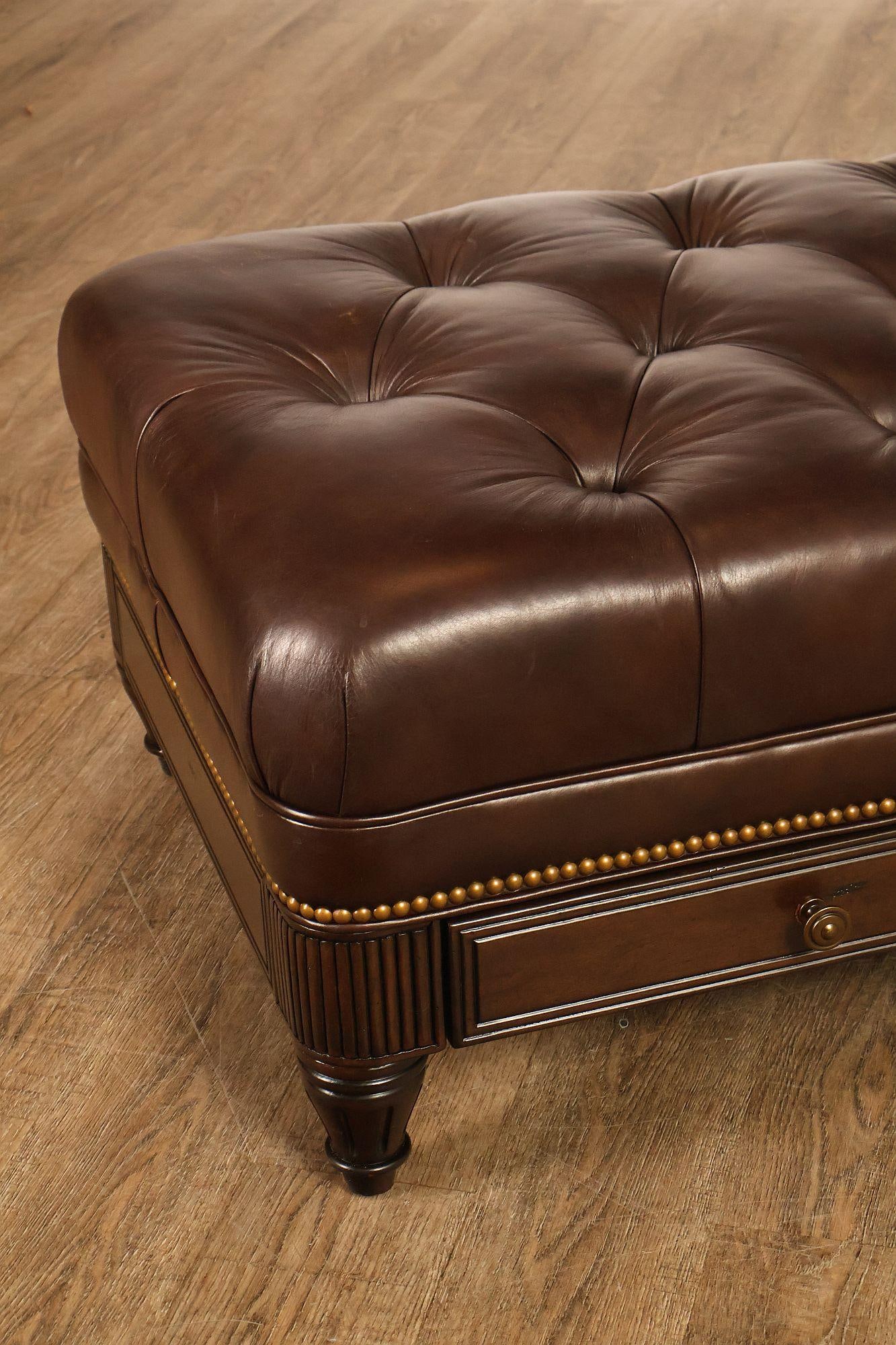 Hancock & Moore Tufted Leather 'Robinson' Cocktail Ottoman - 16