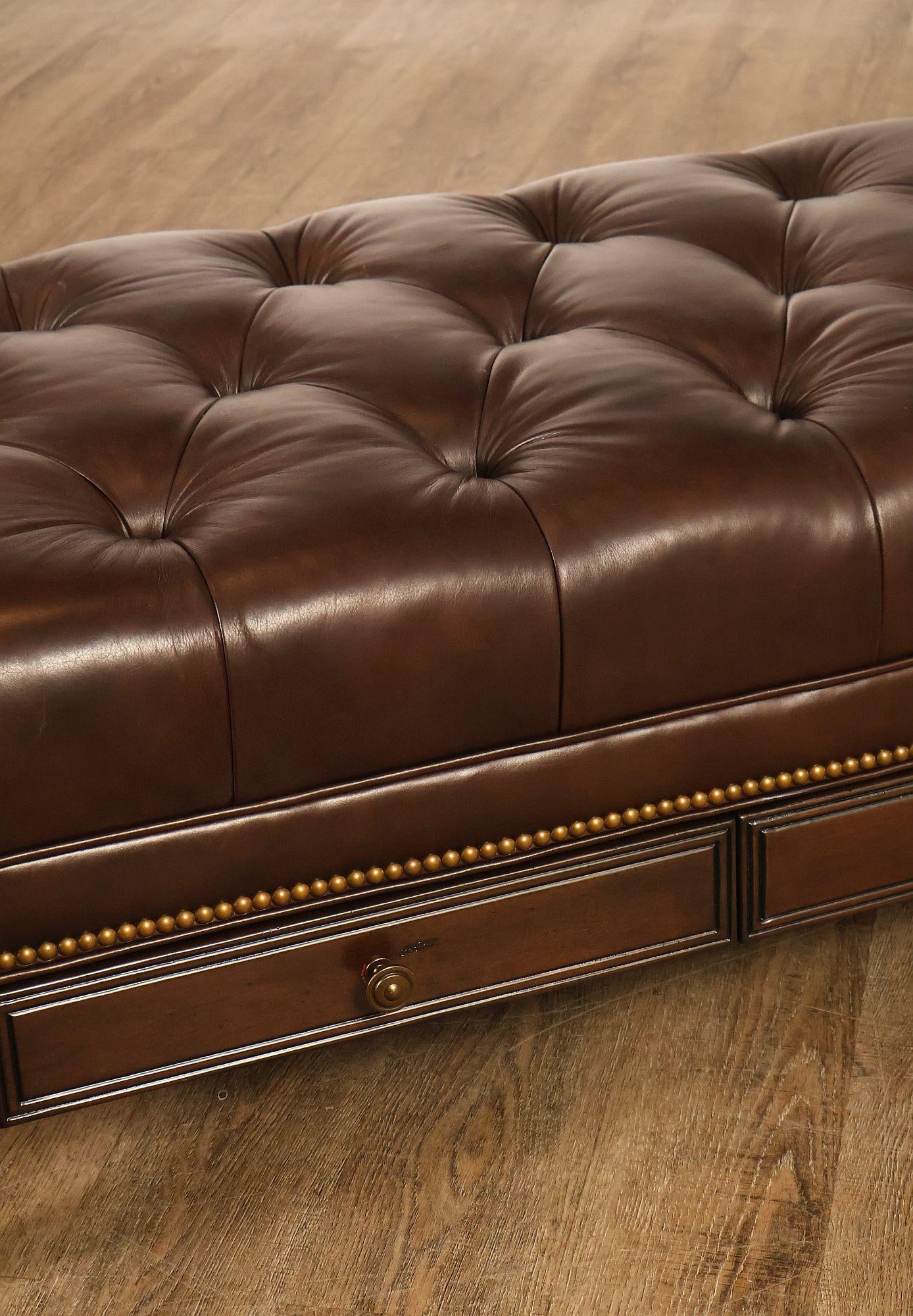 Hancock & Moore Tufted Leather 'Robinson' Cocktail Ottoman - 17