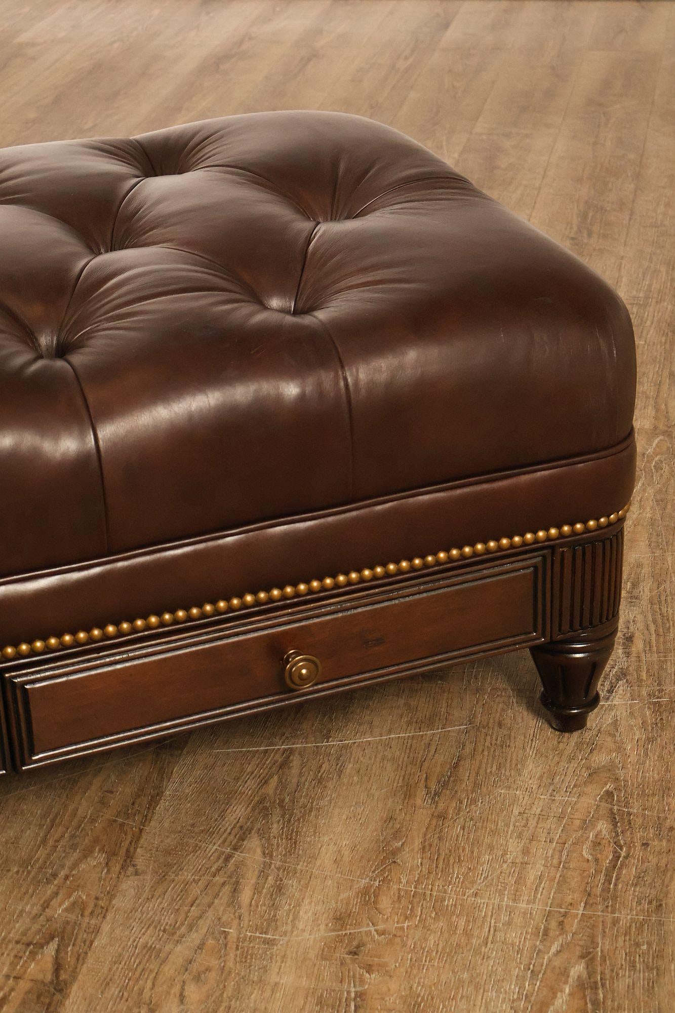 Hancock & Moore Tufted Leather 'Robinson' Cocktail Ottoman - 18