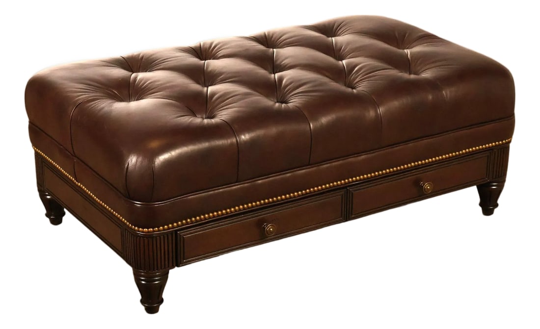 Hancock & Moore Tufted Leather 'Robinson' Cocktail Ottoman (1 of 18)