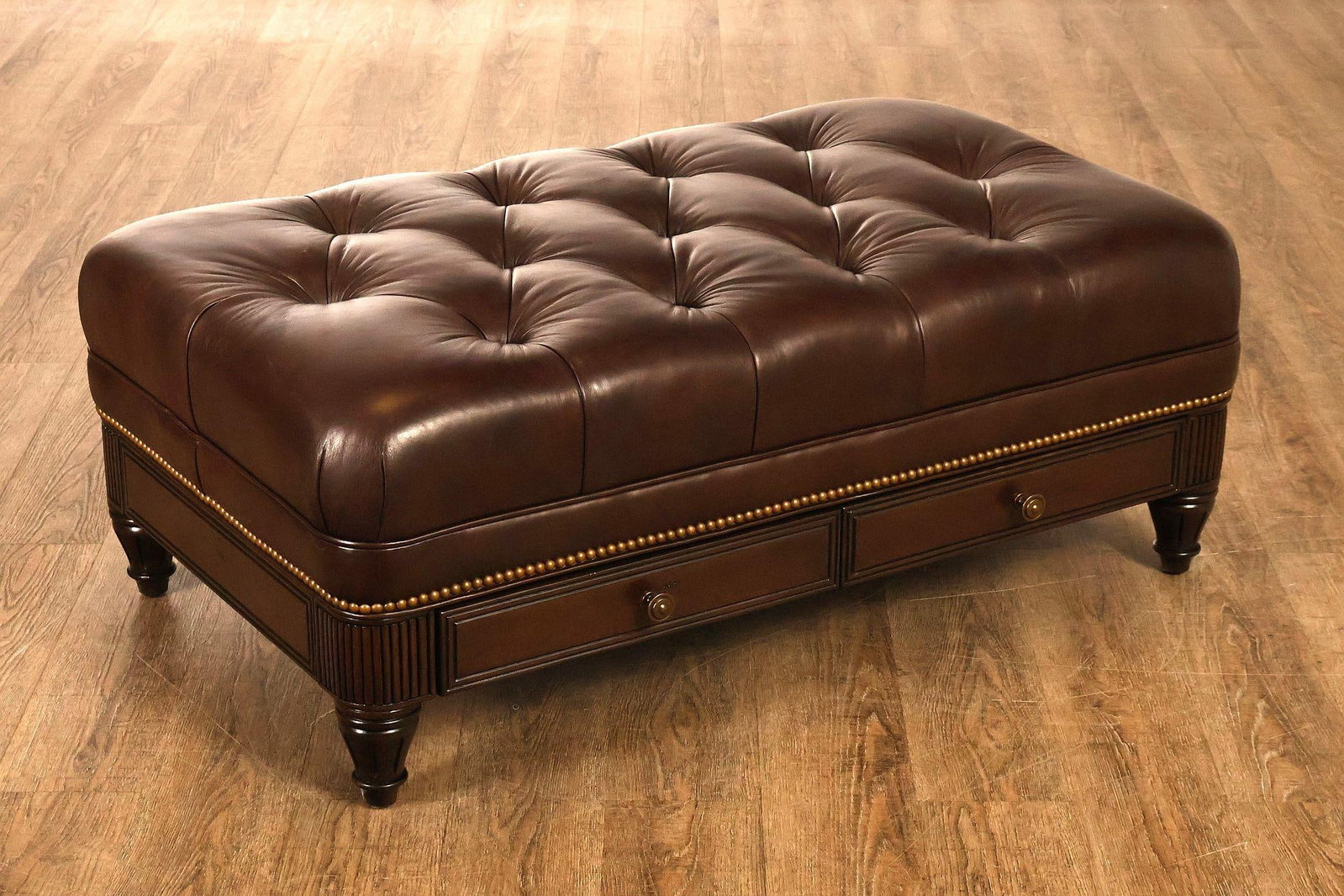 Hancock & Moore Tufted Leather 'Robinson' Cocktail Ottoman - 2