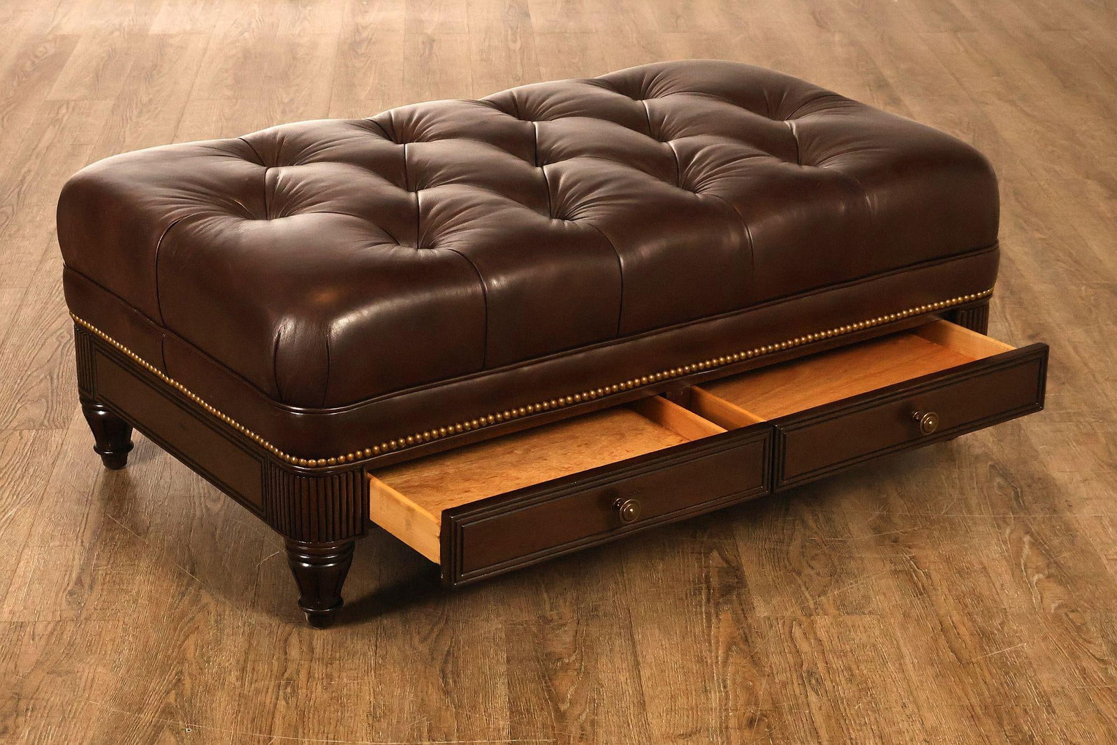 Hancock & Moore Tufted Leather 'Robinson' Cocktail Ottoman - 3