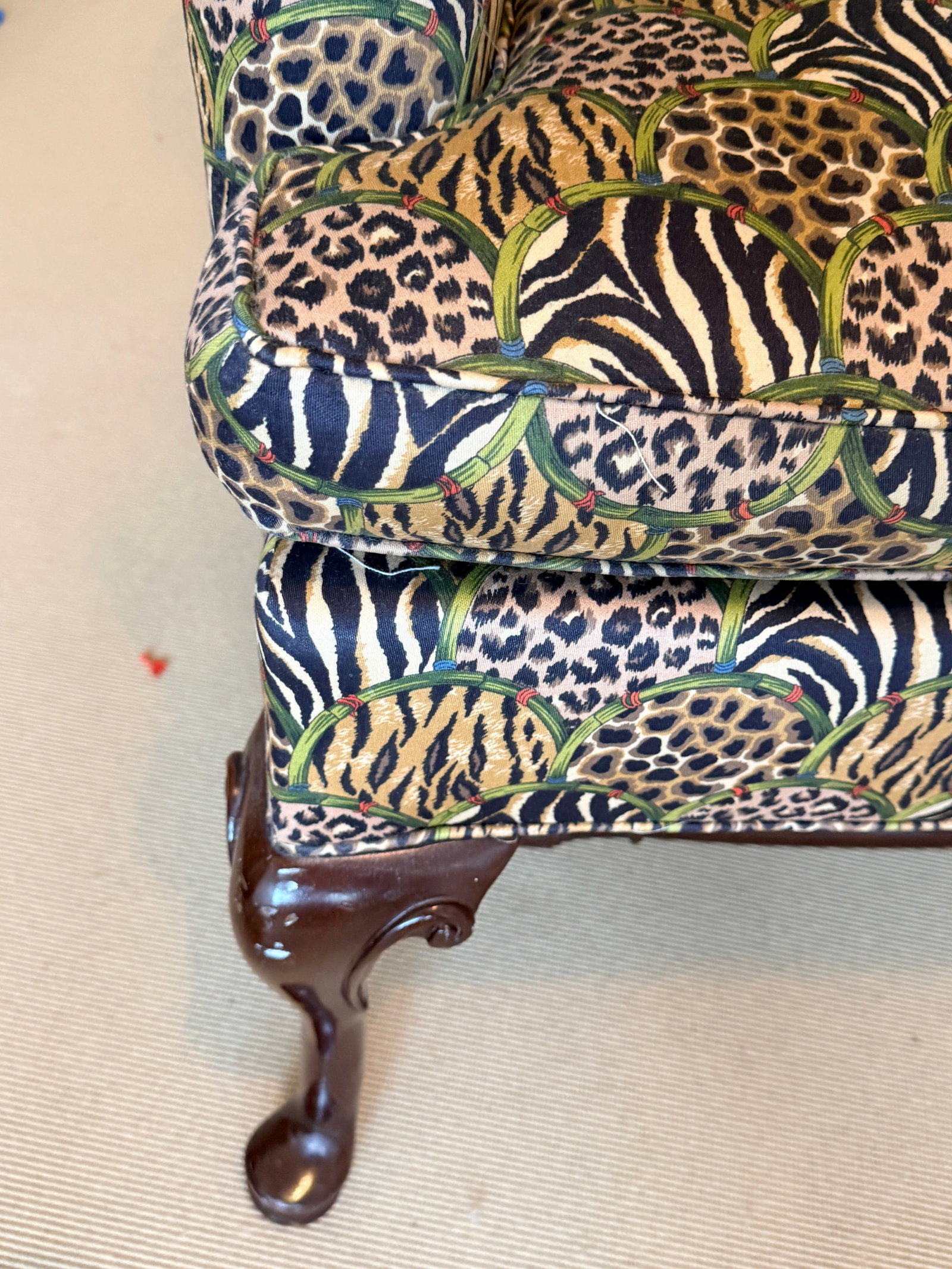 Vintage Hancock & Moore Animal Print Wingback - 2