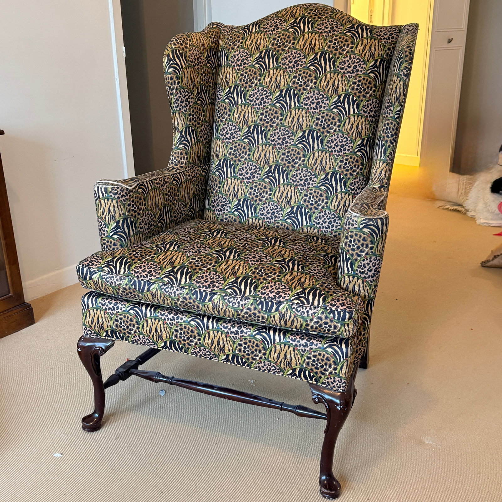 Vintage Hancock & Moore Animal Print Wingback - 4