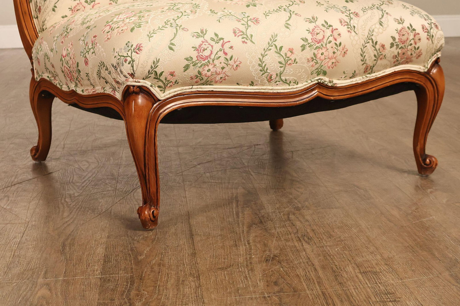 French Louis XV Style Two Piece Chaise Lounge Chair With Ottoman - 7