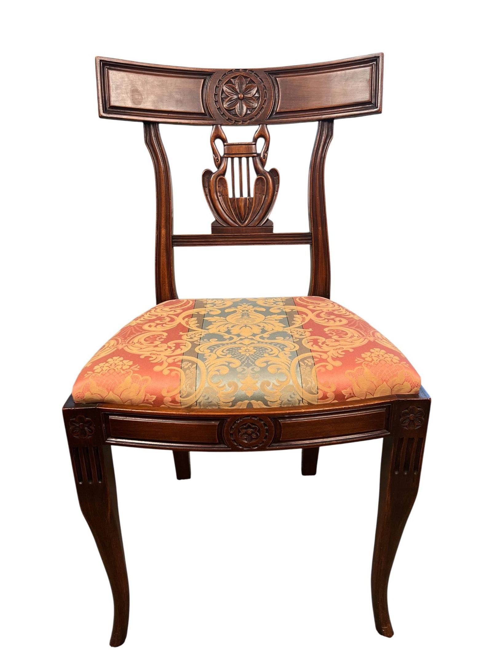 Pair of Late 19th Century Provincial French Lyre-Back Dining Chairs, Empire Revival - 3