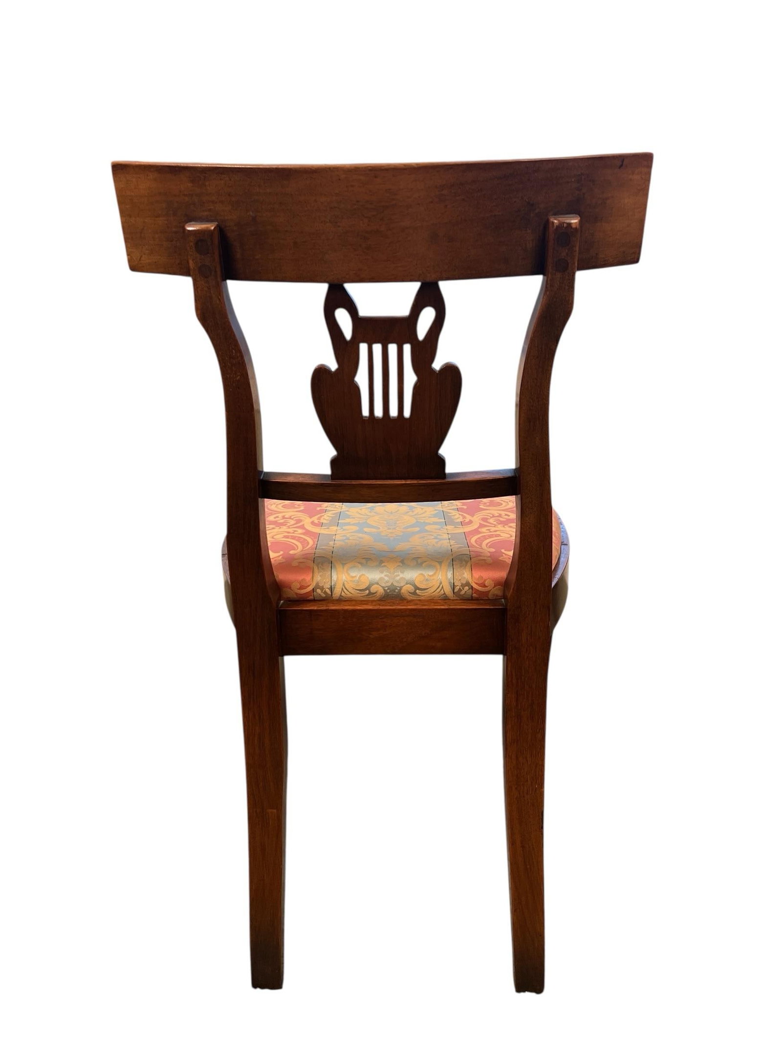 Pair of Late 19th Century Provincial French Lyre-Back Dining Chairs, Empire Revival - 9